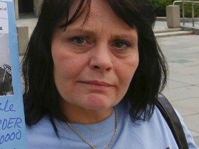 Friends and supporters of shooting victim Andrea White protested outside of the courthouse at 361 University Ave. (DAVE THOMAS, Toronto Sun)