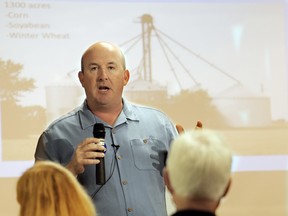 Blake Vince, a Chatham-Kent farmer, highlighted how cover crops can improve soil health and by proxy, water quality for the Rotary Club of Chatham.  Vince also touched on how nutrient runoff from farming plays a role in the algae issue in Lake Erie and how that became the inspiration for his two-year Nuffield Scholarship.