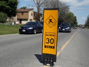 The city is hoping speed signs like this one will remind drivers to slow down on city streets. Doug Hempstead/Ottawa Sun