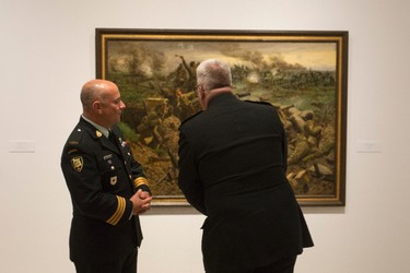 The Forging A Nation: Canada Goes To War art exhibition is seen at the University of Alberta Museums Enterprise Square Galleries in Edmonton, Alta., on Wednesday, Aug. 6, 2014. The art exhibition runs through Aug. 16, and coincides with the 100th anniversary of the Princess Patricia's Canadian Light Infantry. Ian Kucerak/Edmonton Sun/QMI Agency