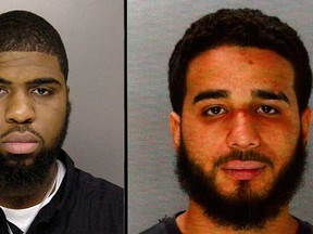 Cornelius Crawford, left, and Jonathan Rosa, right, are shown. Philadelphia prosecutors have charged Jonathan Rosa, 19, and Cornelius Crawford, 23, they say killed three children and their mother when a carjacked SUV they were driving swerved out of control. REUTERS/Philadelphia Police Department/Handout