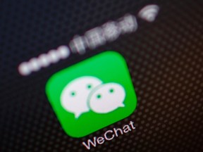 A picture illustration shows a WeChat app icon in Beijing in this Dec. 5, 2013 file photo. REUTERS/Petar Kujundzic/Files