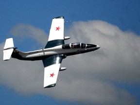 Martin Mattes flies his L-29 Dolphin at the 2012 Tillsonburg Airshow. Mattes is returning this Saturday for the 2014 Ontario South Coast Airshow, which promises to be both Airshow and Family Festival at the Tillsonburg Regional Airport. 

2012 FILE PHOTO/CHRIS ABBOTT/TILLSONBURG NEWS