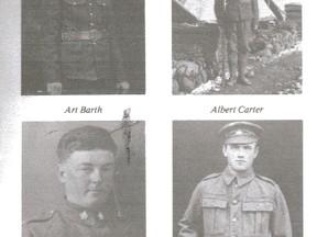 These are some of the faces the volunteer display team at Stony Plain’s Multicultural Heritage Centre have found. They are looking for other photos of soldiers who served during the first World War, as well as original copies of these photos. - Photos Supplied