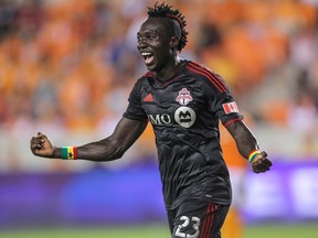Toronto FC attacker Dominic Oduro was traded to the Reds earlier this season from the Columbus Crew. (REUTERS)