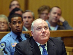 Michael Skakel reacts to being granted bail during his hearing at Stamford Superior Court, in Stamford, Connecticut November 21, 2013.  REUTERS/Bob Luckey/Pool