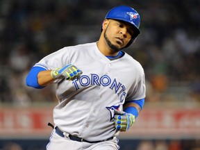 Edwin Encarnacion does his ‘Edwing’ homerun walk where he sticks out his bent right arm as he rounds the bases. (USA Today Sports files)