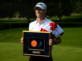 Greg Machtaler was all smiles after becoming the first Canadian to win a PGA Tour Canada event this season in Ottawa. Mark Knight/Ottawa Sun