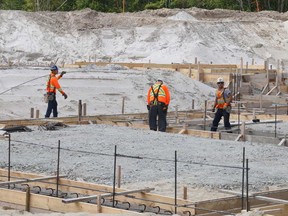 Gino Donato/The Sudbury Star
Crews work on footings for a new elementary school next to St. Charles College on Falconbridge Road.