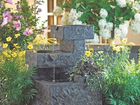 A lovely rock fountain can help your backyard transformation.