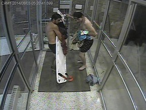 Some very clear surveillance images from a Bayswater Place apartment building helped Kingston Police solve an easy case of theft and mischief last week. (Courtesy of Kingston Police)
