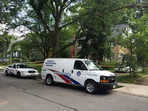 Toronto Police have cordoned off a home in Forest Hill where a woman was attacked as she slept in her bed by a stranger early Tuesday.(CHRIS DOUCETTE/Toronto Sun)