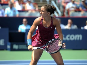 Sara Errani was irate over a blown call by a chair umpire during a first-round match at the Cincinnati Open on Tuesday. (Jocelyn Malette/QMI Agency)