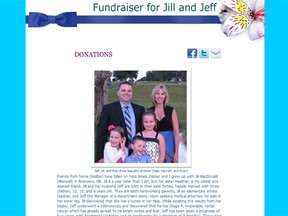 A screengrab of the MacDonald family from the fundraising page. (Screengrab)