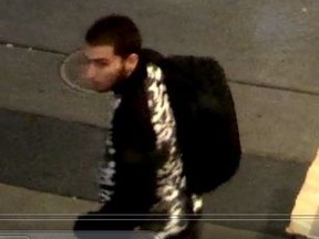 Police are looking for this man in connection to a stabbing on Yonge St. near Dundas St. early Wednesday. (Toronto Police handout)