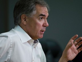 Progressive Conservative Association of Alberta leadership candidate Jim Prentice speaks to the Edmonton Sun's editorial board at the Edmonton Sun in Edmonton, Alta., on Wednesday, Aug. 13, 2014. The PC party leadership vote first ballot is set for September 6. Ian Kucerak/Edmonton Sun/QMI Agency