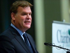 Foreign Affairs Minister John Baird speaks to the London Chamber of Commerce in London on Friday. Mike Hensen/The London Free Press/QMI Agency