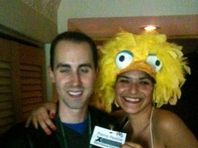 Michael Sona, dressed as Pierre Poutine, poses with an unidentified reveler in this undated Twitter handout photo. (Handout/QMI Agency)