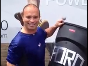 Tie Domi issues the ALS Ice Bucket Challenge to Toronto Mayor Rob Ford on Aug. 15, 2014. (Facebook)