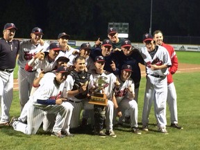 The St. Thomas Tomcats captured the Junior Inter-County Baseball League championship Thursday with an 8-4 win over the Brantford Braves.

Contributed photo