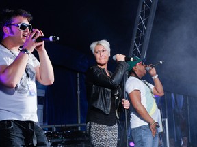 Paul Cattermole and Jo O'Meara of S Club 3 perform at the Birmingham Pride Festival. (WENN.COM)