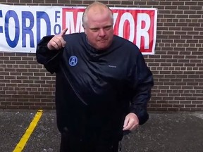 Rob Ford moments after completing the ALS Ice Bucket Challnge. (YouTube)