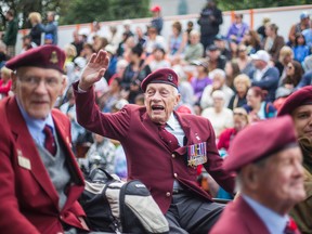 Participants ride in a jeep in the 2014 Warriors' Day Parade at the CNE on Aug. 16, 2014. (Ernest Doroszuk/Toronto Sun)