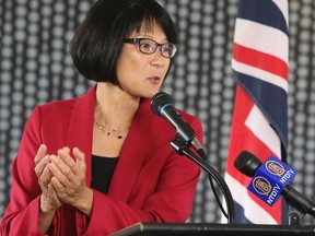 Mayoral candidate Olivia Chow speaks at the Toronto East Rotary Club in Toronto on Thursday, Aug. 7, 2014. (Veronica Henri/Toronto Sun)
