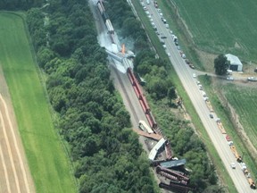 Two people were killed and two were injured in Hoxie, Ark. early on Sunday when two Union Pacific freight trains carrying toxic substances collided.
(Photo courtesy of David Ryan)