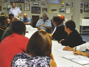 Mossleigh residents discussed water treatment plant upgrades with Vulcan County officials on Aug. 11 at the hall in the hamlet. Stephen Tipper Vulcan Advocate