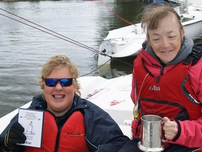 Quinte SailAbility sailors Brett Lyons and Claire Adams won silver and gold in their classes at this past weekend's Ontario championships at the Royal Hamilton Yacht Club. (SUBMITTED PHOTO)