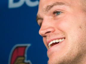 Senators defenceman Mark Borowiecki is all smiles Monday after it was announced he signed a three-year deal with his hometown team. (Errol McGihon/Ottawa Sun)