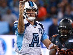 Argonauts' Ricky Ray had a rough outing against the Lions and will try to bounce back when the Boatmen head to Edmonton to face the Eskimos on Saturday. (AFP/PHOTO)