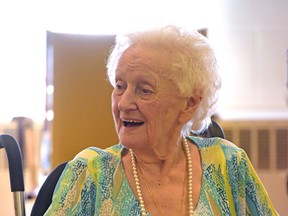 Maria Govaerts celebrated her 100th birthday on Friday, August 15, 2014, at Caressant Care in Courtland. CHRIS ABBOTT/TILLSONBURG NEWS
