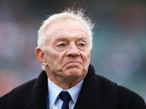 Dallas Cowboys owner Jerry Jones looks on before the game against the Cincinnati Bengals at Paul Brown Stadium on December 9, 2012. (Joe Robbins/Getty Images/AFP)