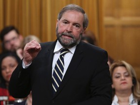 New Democratic Party leader Thomas Mulcair speaks during Question Period in the House of Commons on Parliament Hill in Ottawa June 17, 2014. (REUTERS/Chris Wattie)
