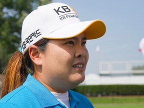World No. 2 Inbee Park talks to the media at the London Hunt Golf and Country Club in London, Ont. on August 19, 2014. (Mike Hensen/The London Free Press/QMI Agency)