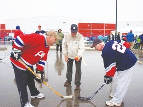Last year's ceremonial opening ball drop at the Canadian Cancer Society Road Hockey Tournament