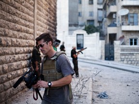 U.S. journalist James Foley is pictured in Syria in 2012, in this family photo released to Reuters on May 3, 2013.  (Photo courtesy Foley family by Manu Brabo/Handout via Reuters)
