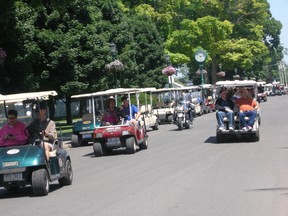 Not a car in sight: Everyone gets around by golf cart on Kelleys Island and South Bass Island in northern Ohio's vacation country. MITCHELL SMYTH PHOTO