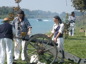 Shooting a cannon at the Selkirk History Faire