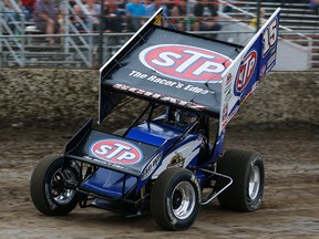 Donny Schatz, the current World of Outlaws Champion qualifies for the World of Outlaws, Oil City Cup at Castrol Raceway in Edmonton, Alberta on Friday, August 23, 2013. PERRY NELSON/EDMONTON SUN/QMI AGENCY