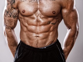 According to fitness trainer Josh Hewett, endless online training programs promise a ripped midsection – “six-pack abs in six minutes a day… The truth is that for most people revealing a muscular midriff if not as easy as doing a few crunches in the morning, unless you happen to already be very lean and/or genetically gifted.” (Fotolia)