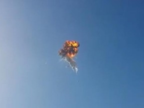 Private space company SpaceX suffered a setback Friday, when an unmanned test flight of a rocket exploded over Texas. (YouTube)