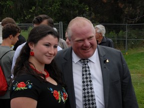 Mayor Rob Ford poses for a photo at the Ukraniane Day festival in Etobicoke on Aug. 23, 2014. (Shawn Jeffords/Toronto Sun)