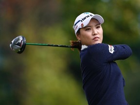 Ryu So-yeon of South Korea watches her approach shot on the seventh tee during the third and final round of the women's Evian Championship golf tournament in Evian September 15, 2013. REUTERS/Denis Balibouse