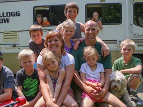 The Kellogg family is pictured in front of their RV. (DAVE THOMAS, Toronto Sun)