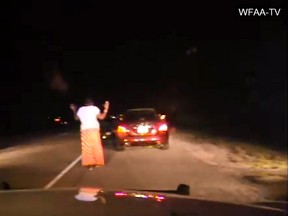 Kametra Barbour was told to exit her vehicle and she was handcuffed at gunpoint as her children watched from the backseat, dashcam footage shows. (YouTube screengrab)