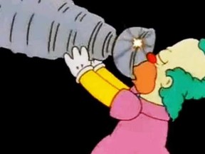 Krusty The Clown pukes into the Stanley Cup during a Season 9 episode.