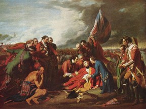 The Death of General Wolfe (1770), oil on canvas, by Benjamin West. (National Gallery of Canada)